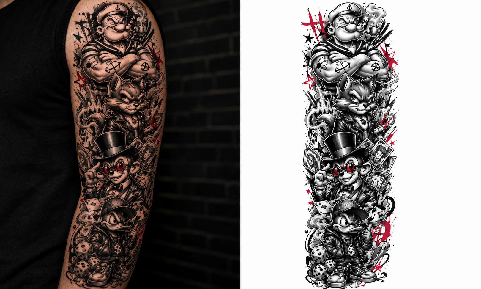 Street Icons Stack tattoo model preview